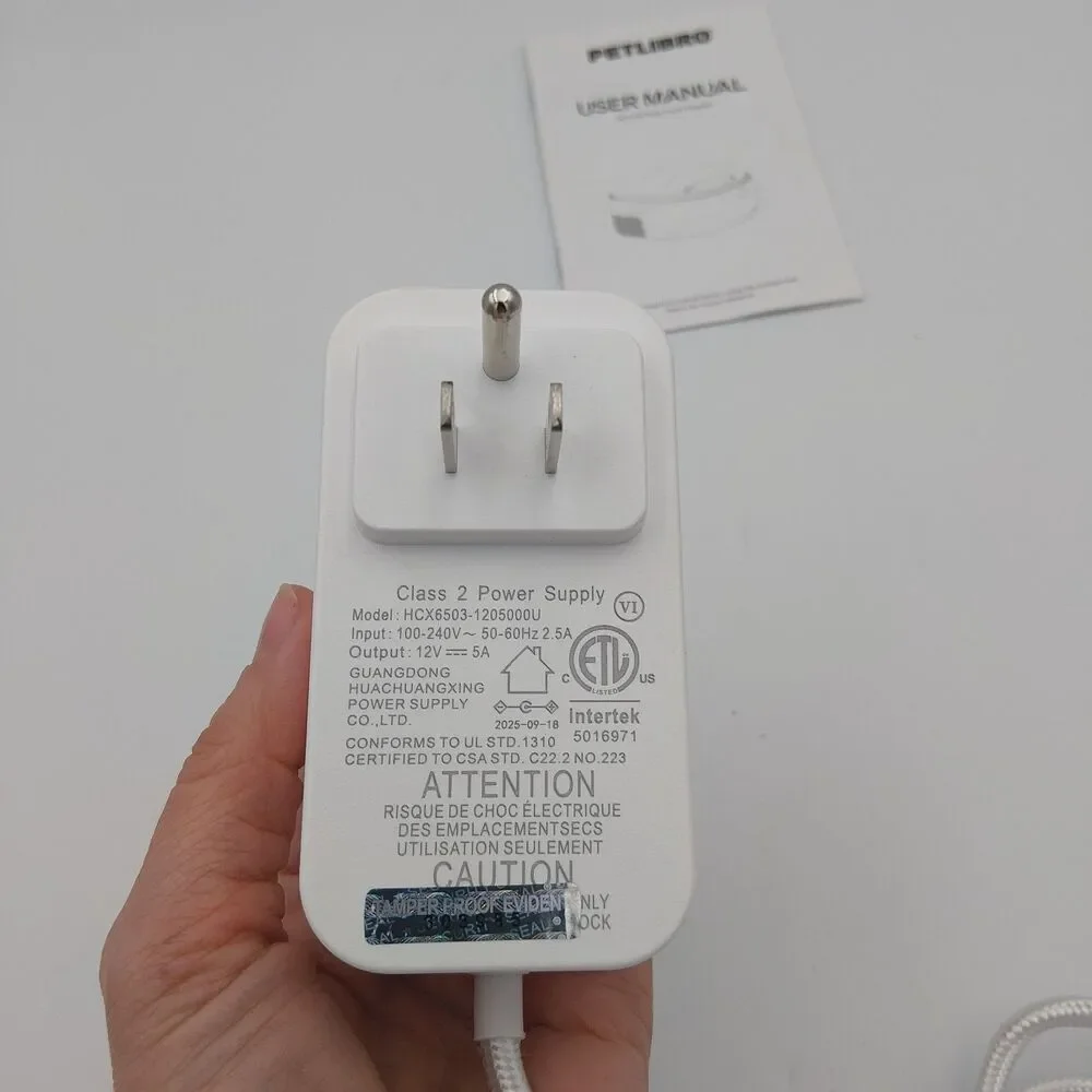Power cord/adapter/charger outlet for Petlibro Polar WHITE color Model PLAF109